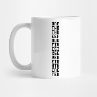 Stacked Pixel Numbers 1 to 10 Mug